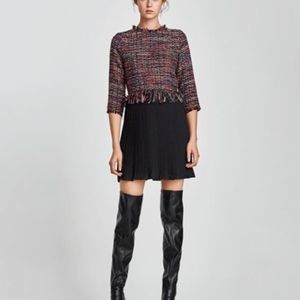 Zara Tweed Dress Pleated size